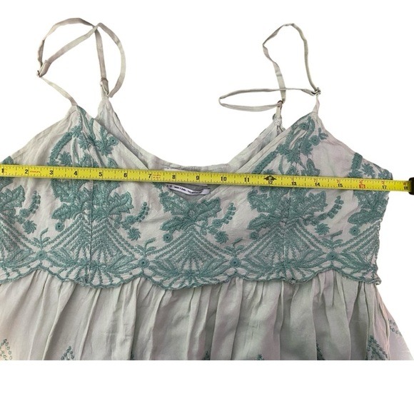 Urban Outfitters Teal Embroidered Chemise - Picture 7 of 14